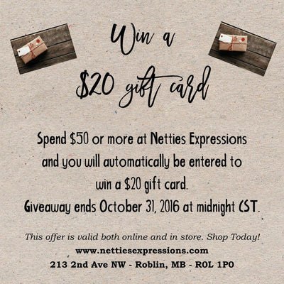 You could win a $20 Gift Card for Netties Expressions