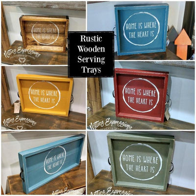 Netties Expressions Rustic Wooden Trays