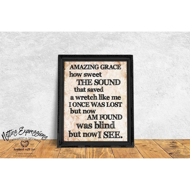 Amazing Grace - Religious Art Print - Netties Expressions