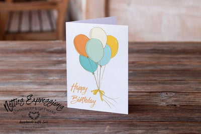 Happy Birthday Balloons - Greeting Card - Netties Expressions