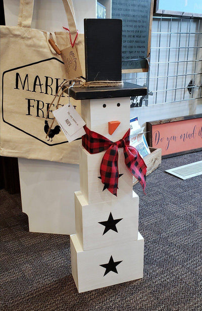 Extra-Large Wooden Snowmen are BACK IN STOCK!
