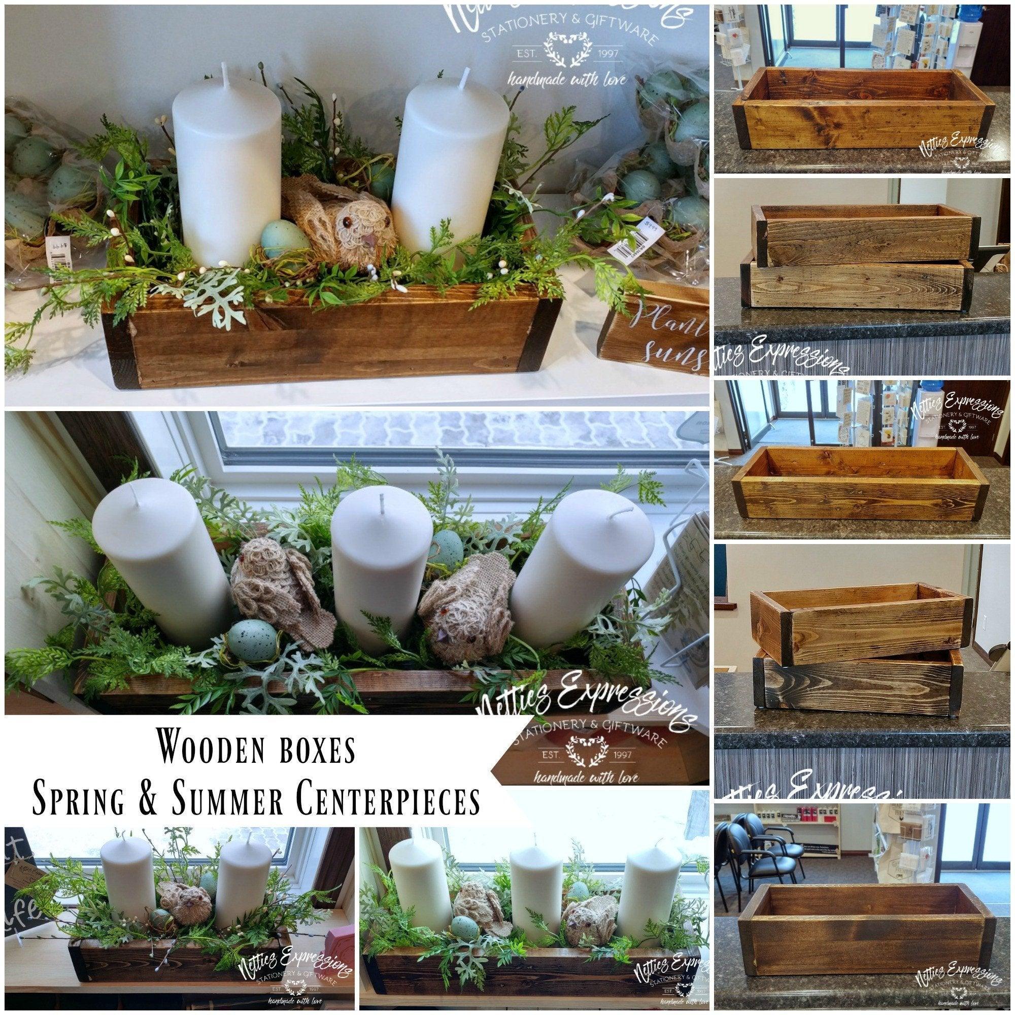 Wooden Boxes and Spring Centerpieces – Netties Expressions
