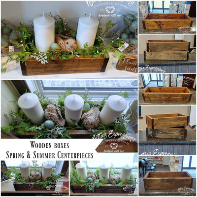 Wooden Boxes and Spring Centerpieces
