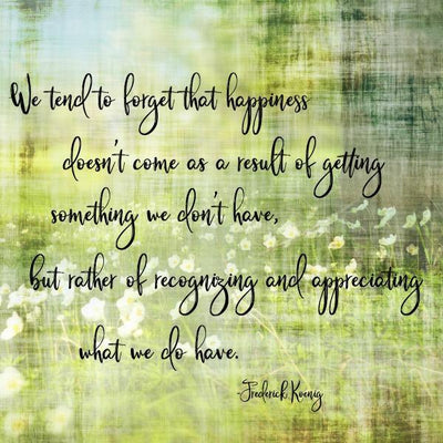 Inspirational Tuesday - We tend to forget that happiness
