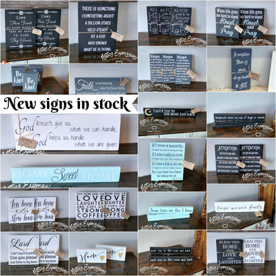 Beautiful new wood signs, canvas prints and wood prints now in stock