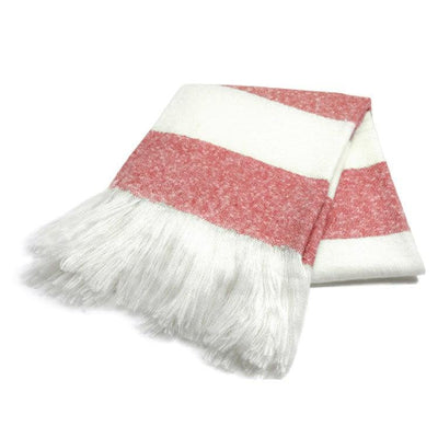 Bold Stripe Faux Mohair Throw Red - Netties Expressions