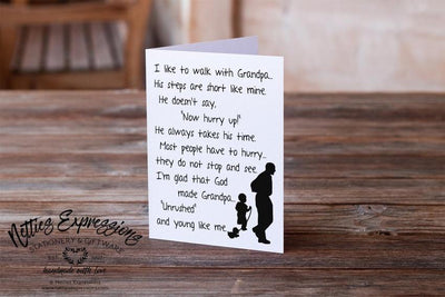 I like to walk with Grandpa - Greeting Card - Netties Expressions