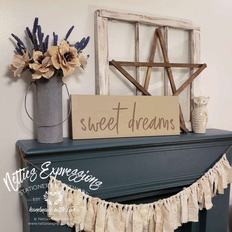 Sweet Dreams - Rustic Wood Sign - Netties Expressions