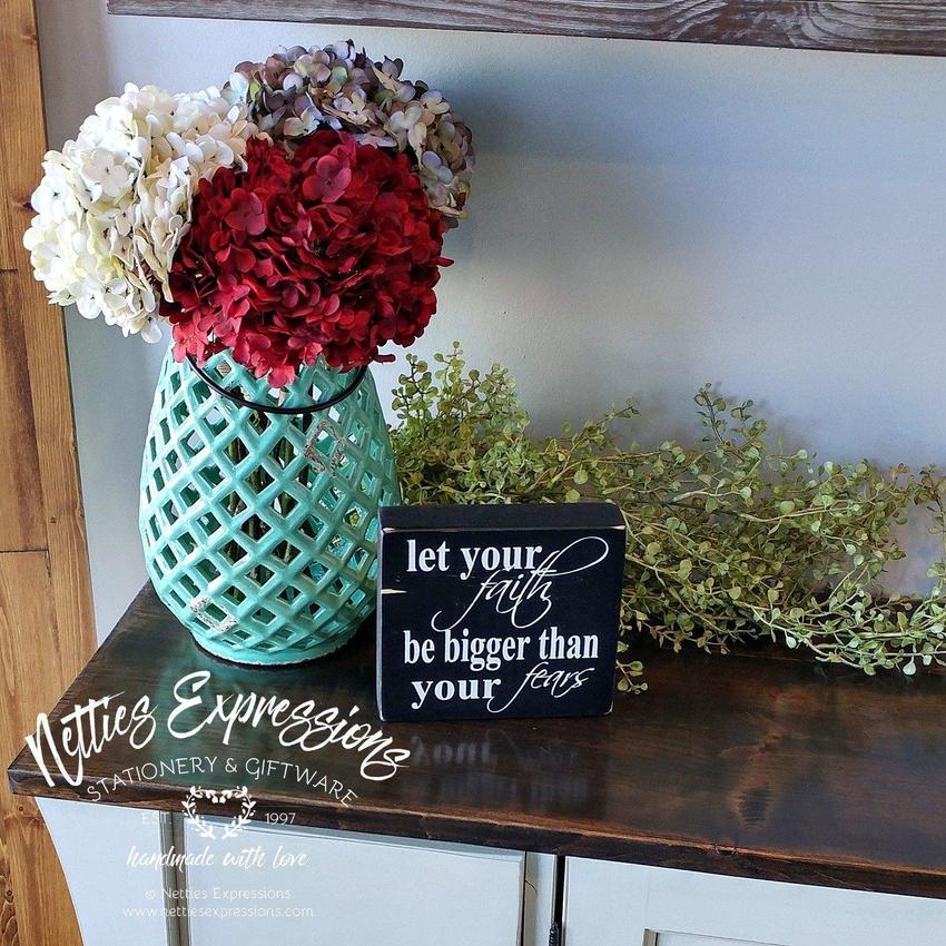 Let your faith be bigger - Rustic Chunky Wood Sign | Netties Expressio ...