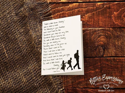 Walk a little slower daddy - Custom Father's Day Card - Netties Expressions